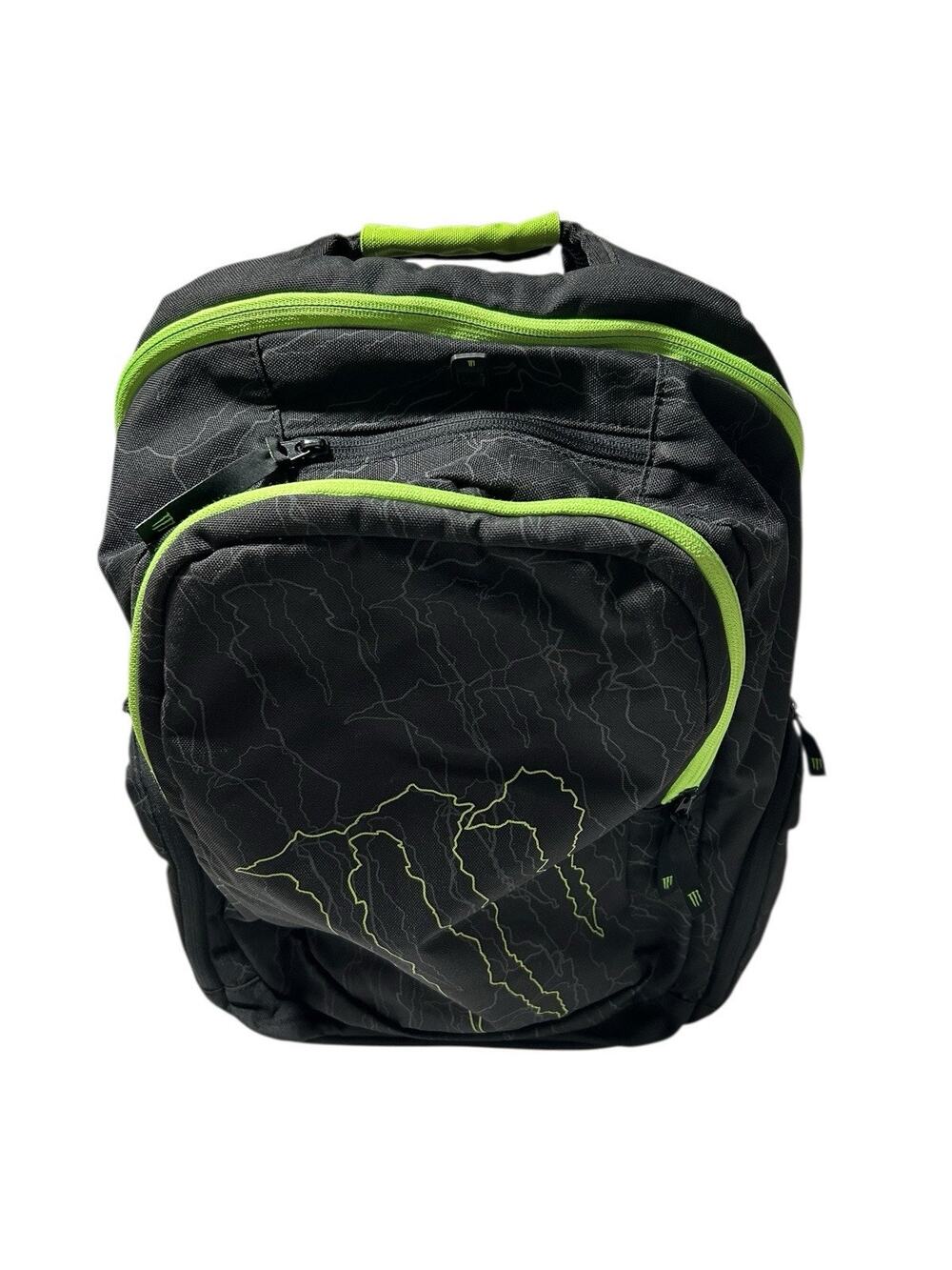 Monster Energy Black Promo Backpack Laptop Padded Pockets Zippers Large Logo